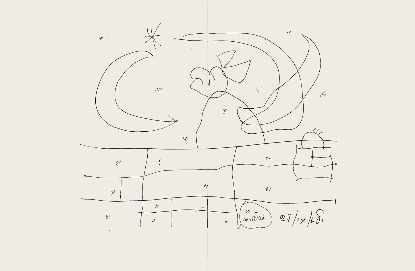 Joan Mir, Composition (Mourlot 872-881; Cramer 164), El Taps De Tarragona, Lithograph