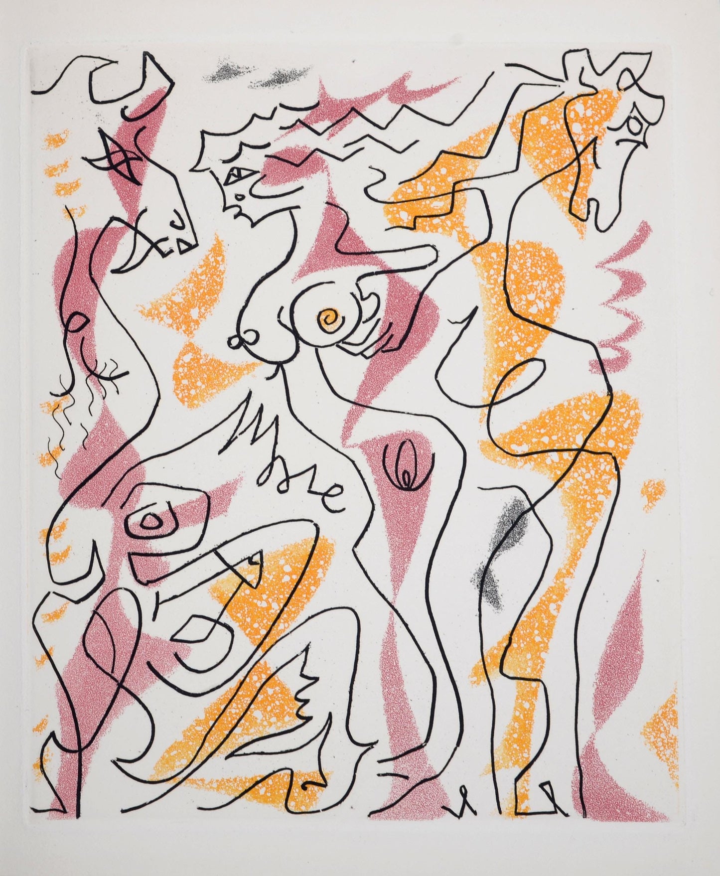 Andr Masson, Composition, Feuilles Parses, Etching