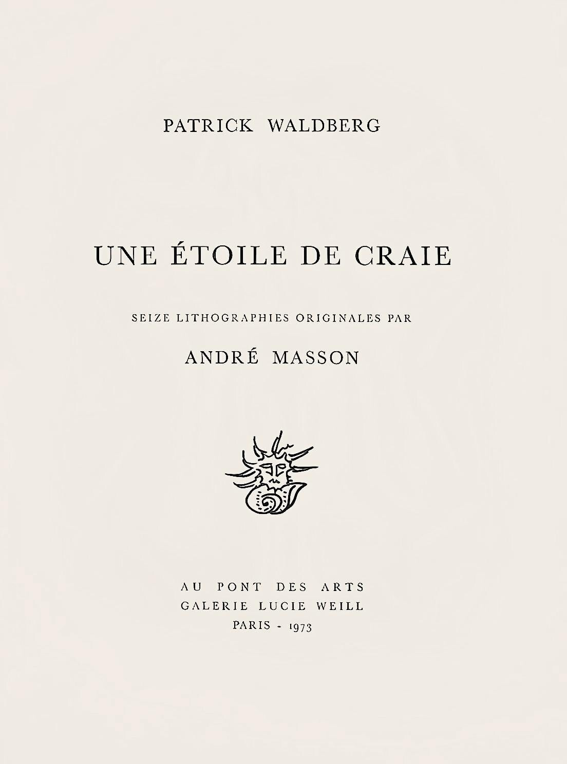 Andr Masson, Composition (Cramer 97), Une Toile De Craie, Lithograph