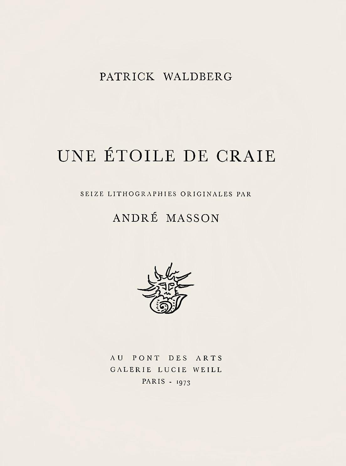 Andr Masson, Composition (Cramer 97), Une Toile De Craie, Lithograph