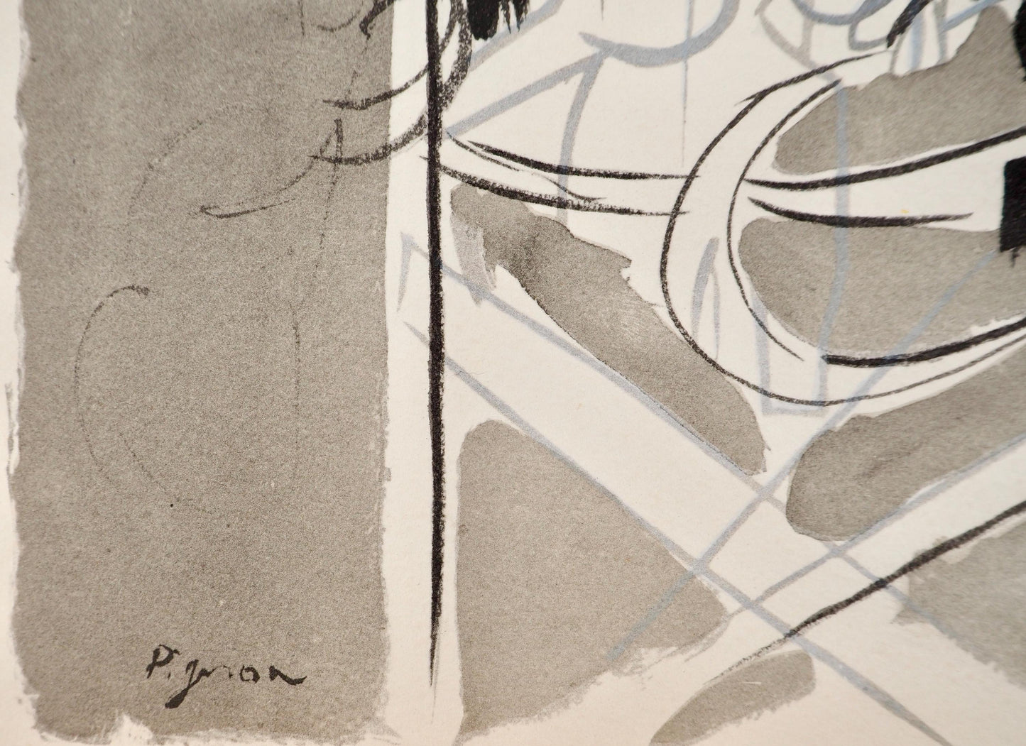 Douard Pignon, Composition, Arbres Et Voiles, Lithograph