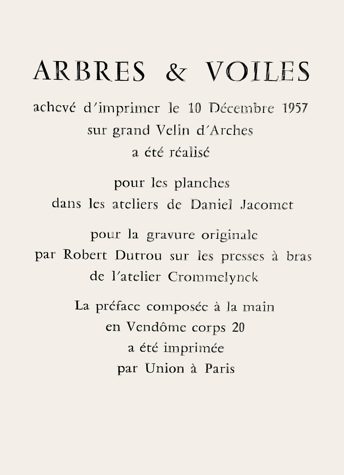 Douard Pignon, Composition, Arbres Et Voiles, Lithograph