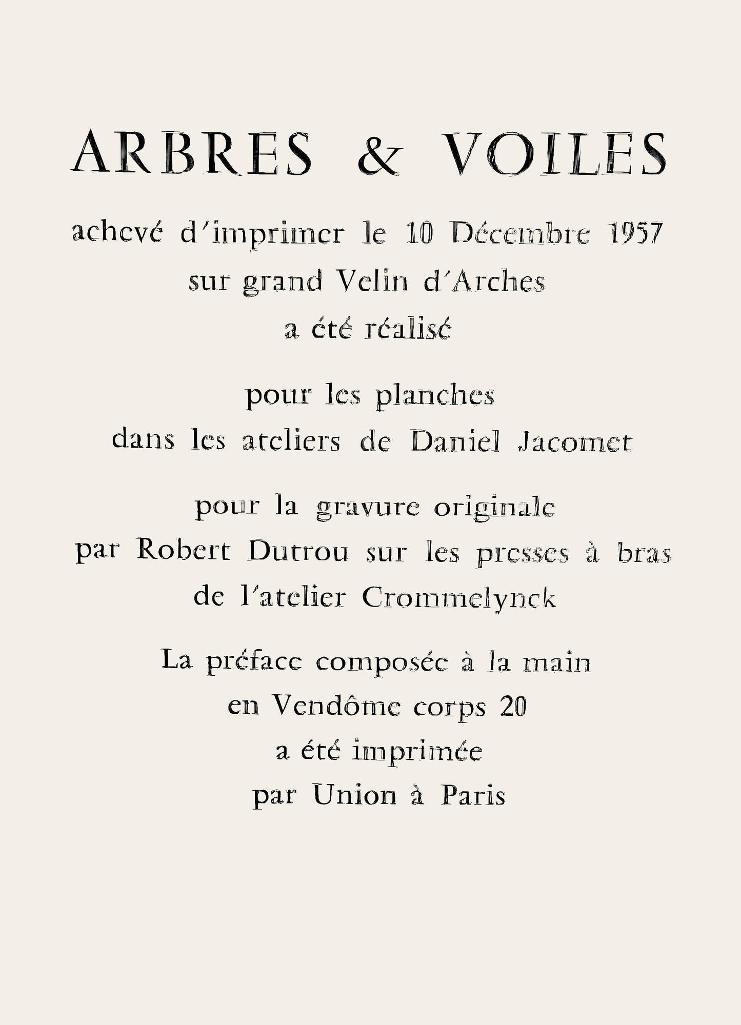 Douard Pignon, Composition, Arbres Et Voiles, Lithograph