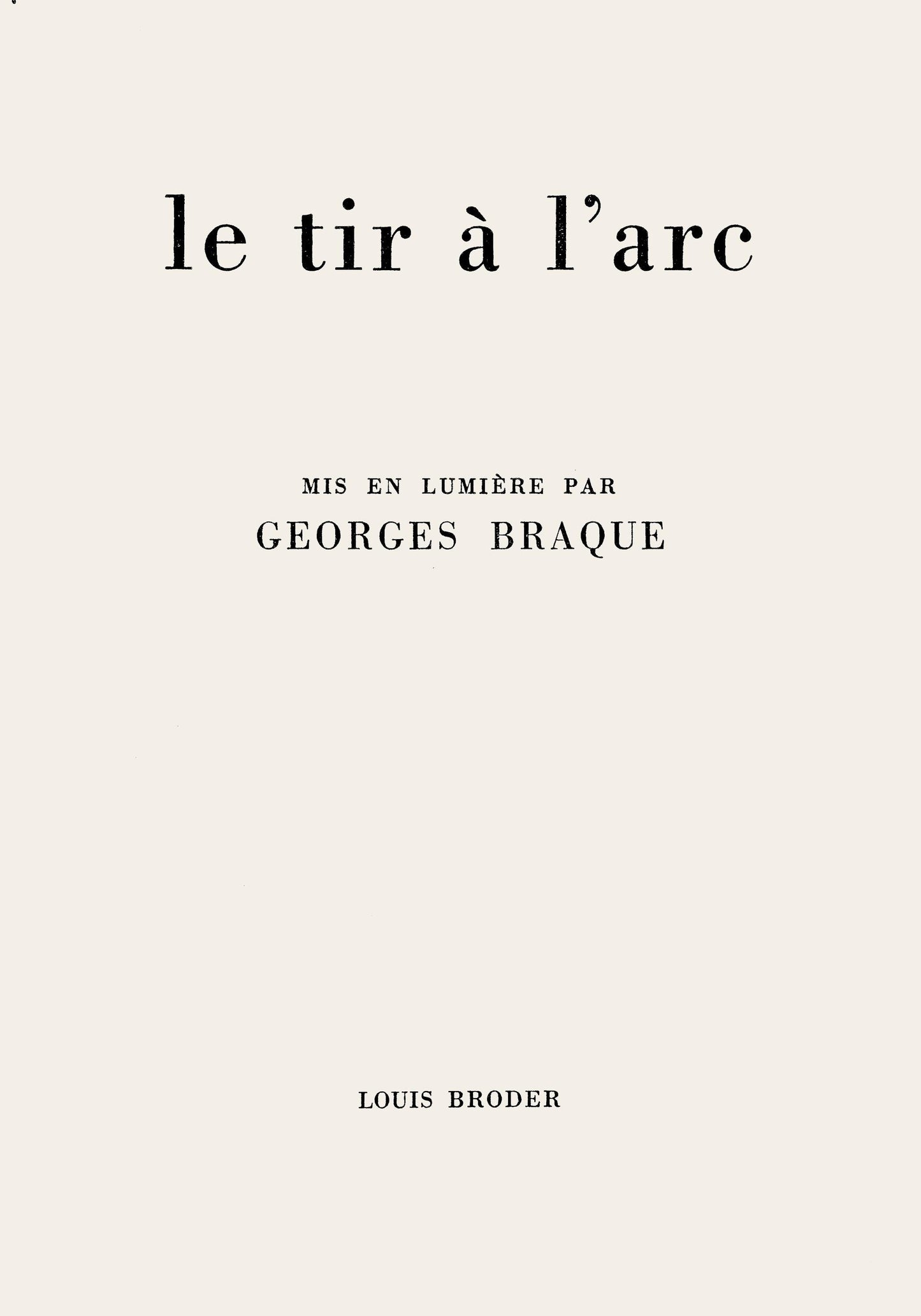 Georges Braque, Composition (Vallier 153), Le Tir L'Arc Mis En Lumire Par Georges Braque, Lithograph