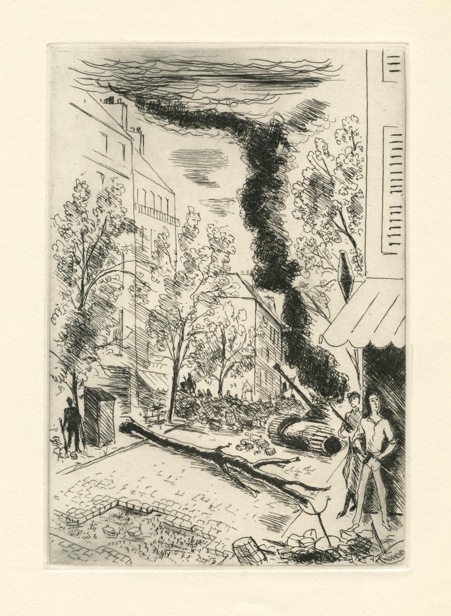 Andr Dignimont, Composition, Jours De Gloire, Histoire De La Libration De Paris, Etching
