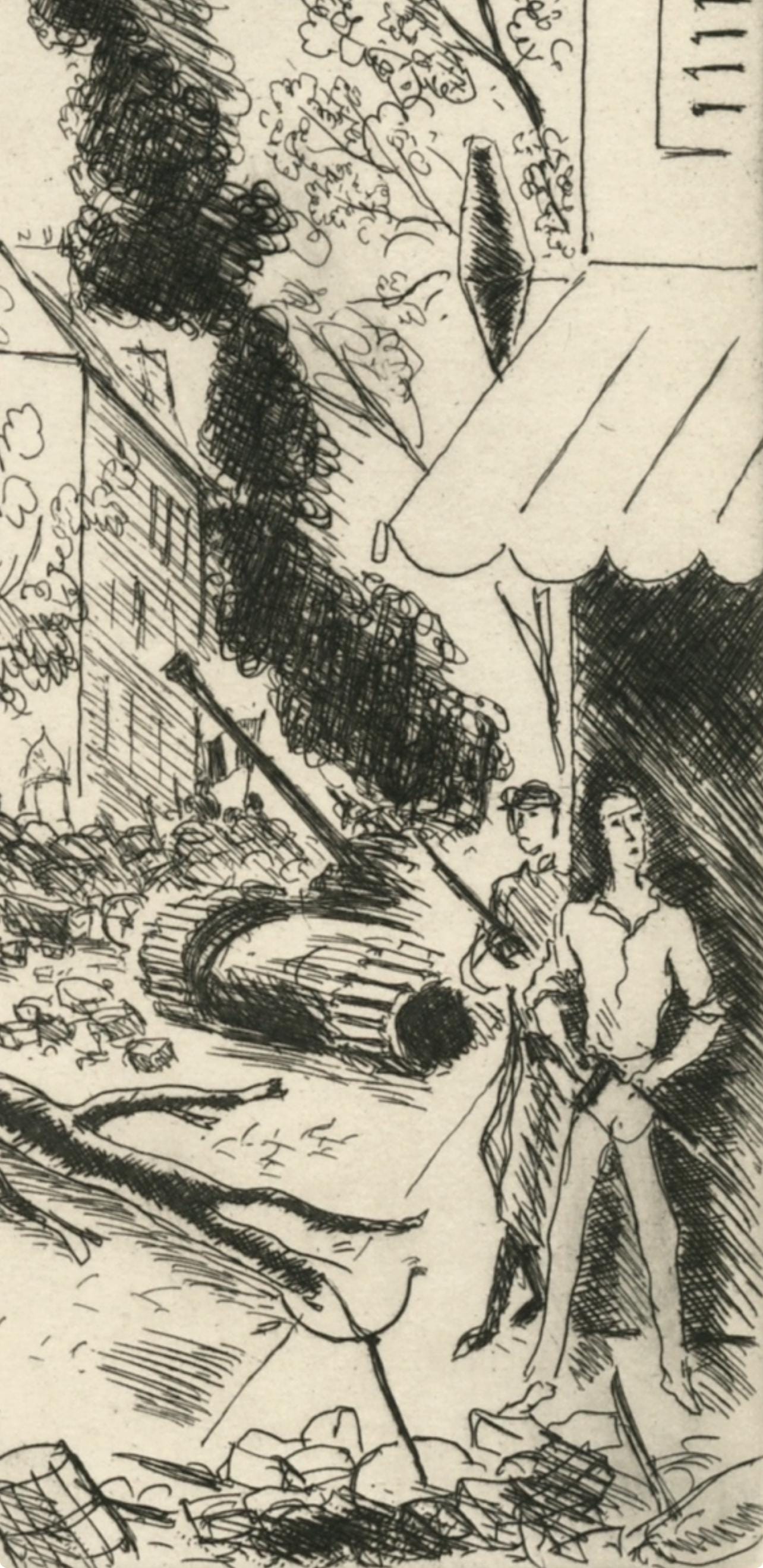 Andr Dignimont, Composition, Jours De Gloire, Histoire De La Libration De Paris, Etching