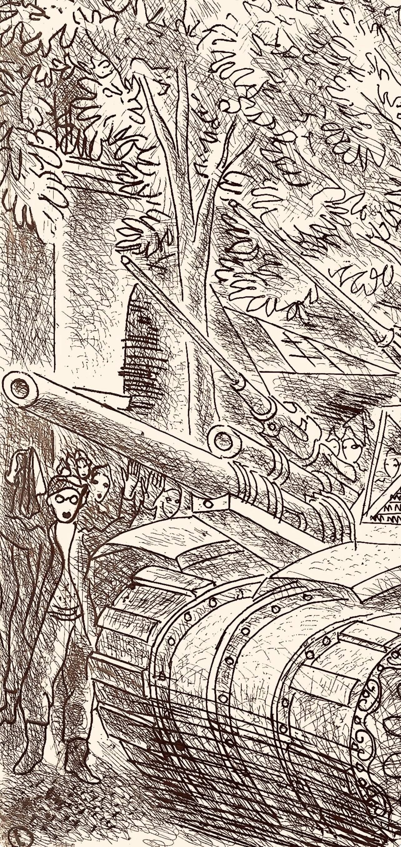 Louis Touchagues, Composition, Jours De Gloire, Histoire De La Libration De Paris, Etching