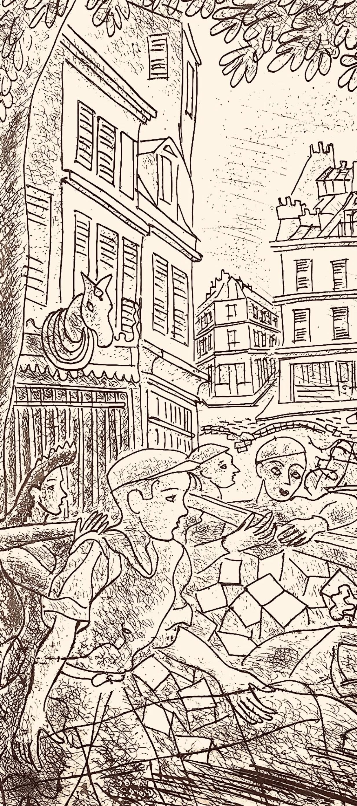 Louis Touchagues, Composition, Jours De Gloire, Histoire De La Libration De Paris, Etching