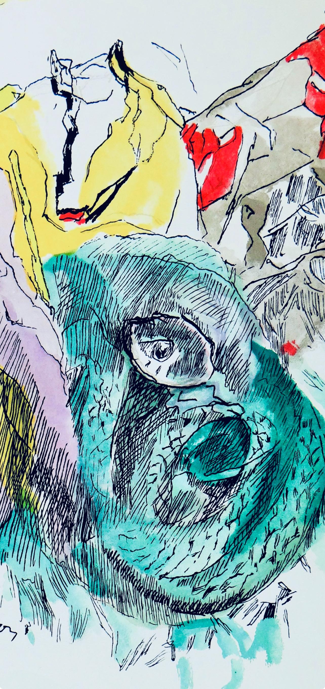Jacques Villon, Serpent Cubiste, Vingt Fables De La Fontaine, Woodcut