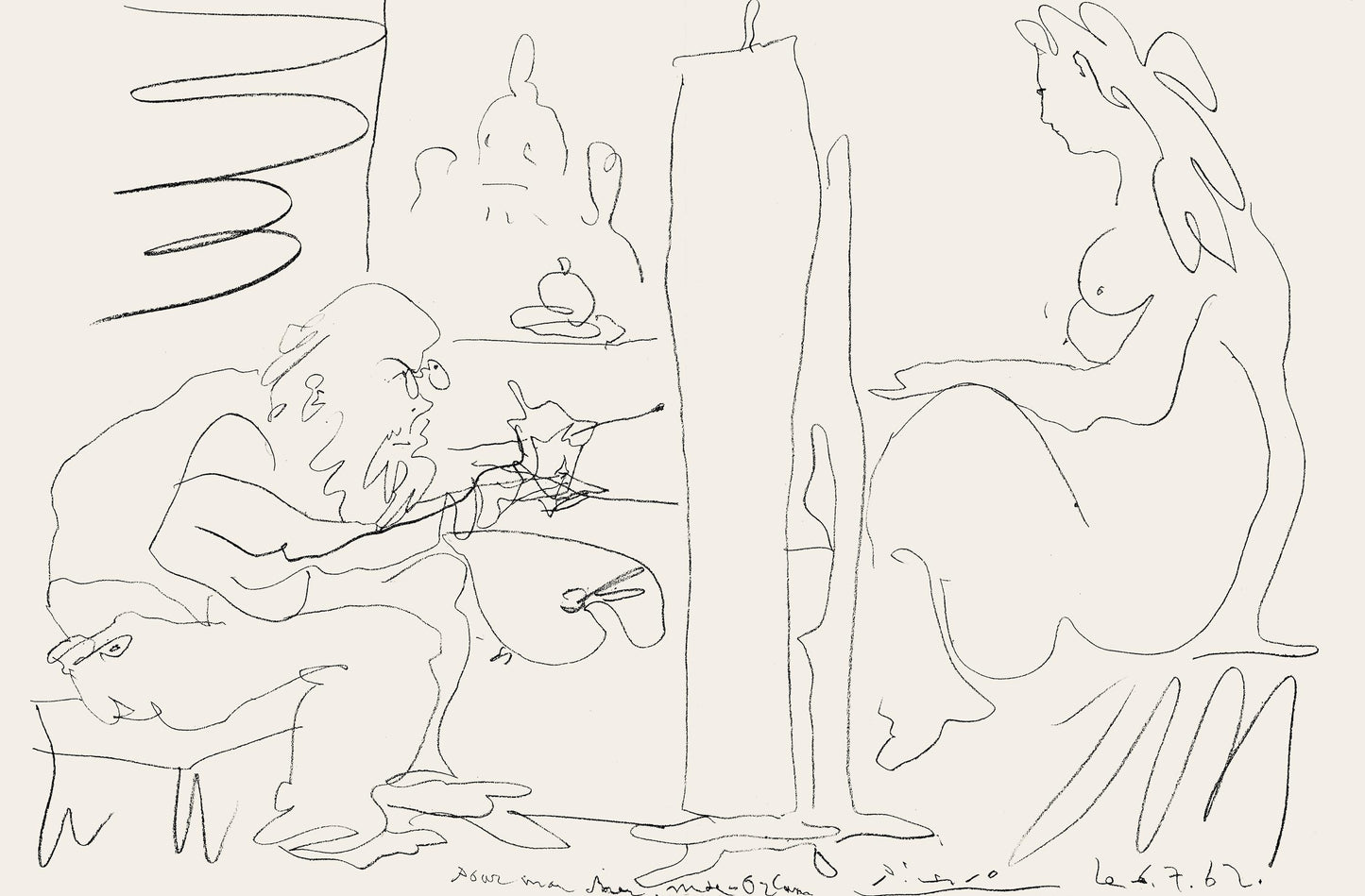 Pablo Picasso, Le Peintre Et Son Modle (Mourlot 355; Bloch 1036), Regards Sur Paris, Lithograph