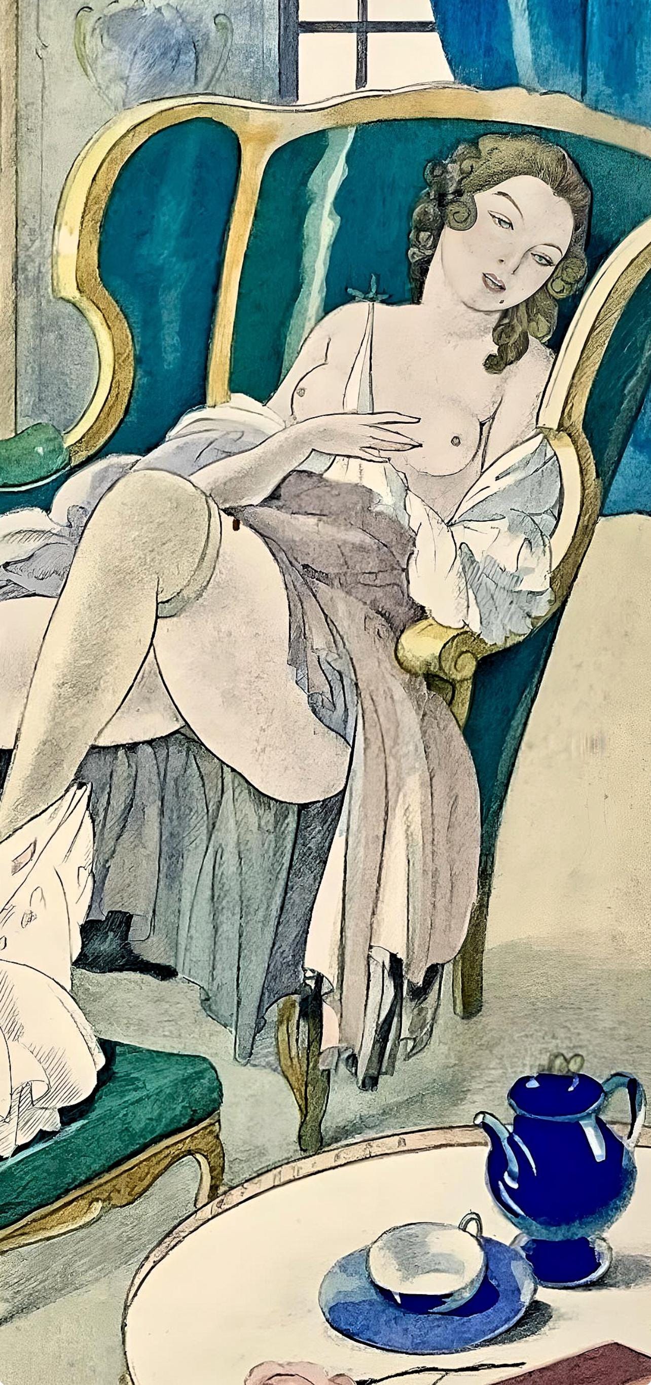 Umberto Brunelleschi, Composition, La Leon D'Amour Dans Un Parc, Lithograph