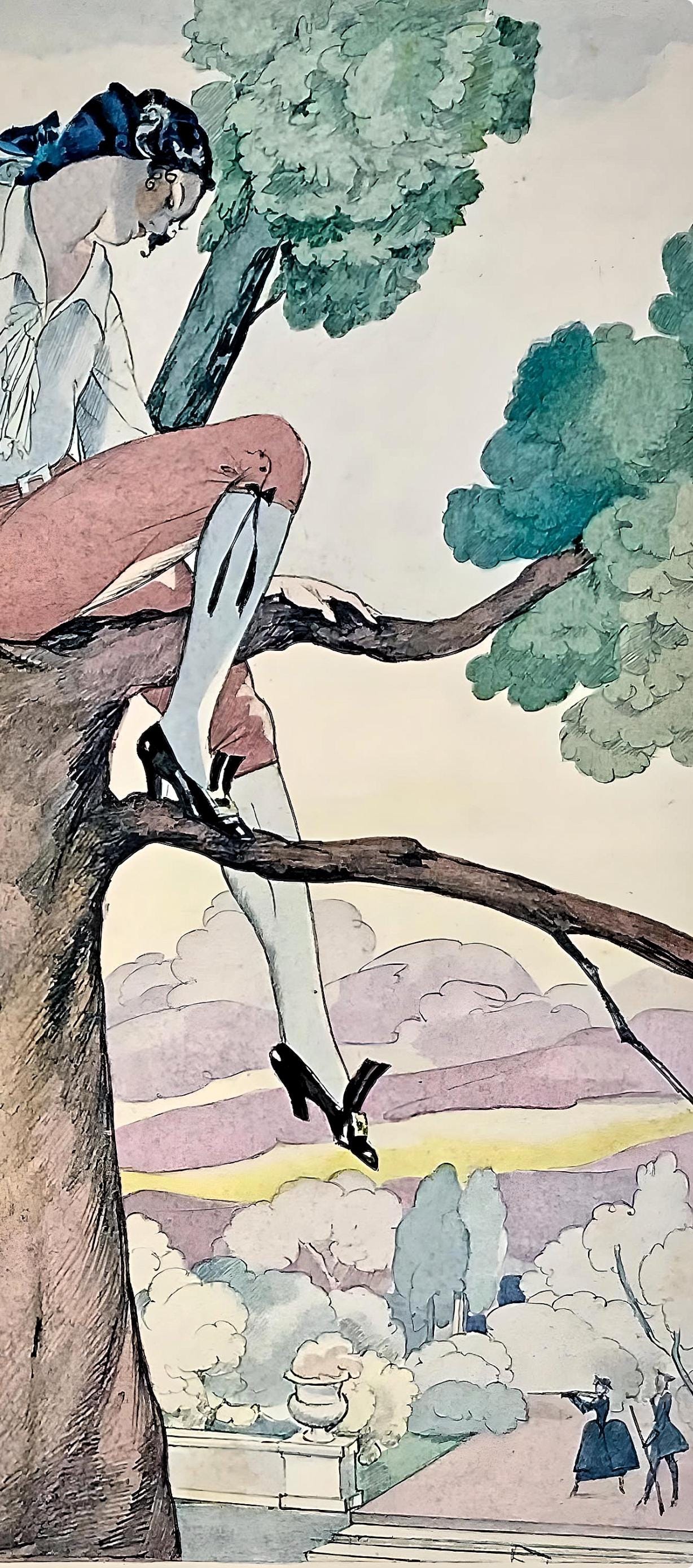 Umberto Brunelleschi, Composition, La Leon D'Amour Dans Un Parc, Lithograph