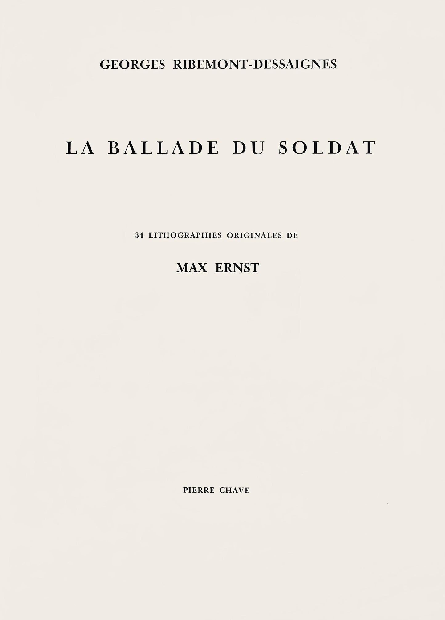 Max Ernst, Composition (Spies/Leppien 218), La Ballade Du Soldat, Lithograph