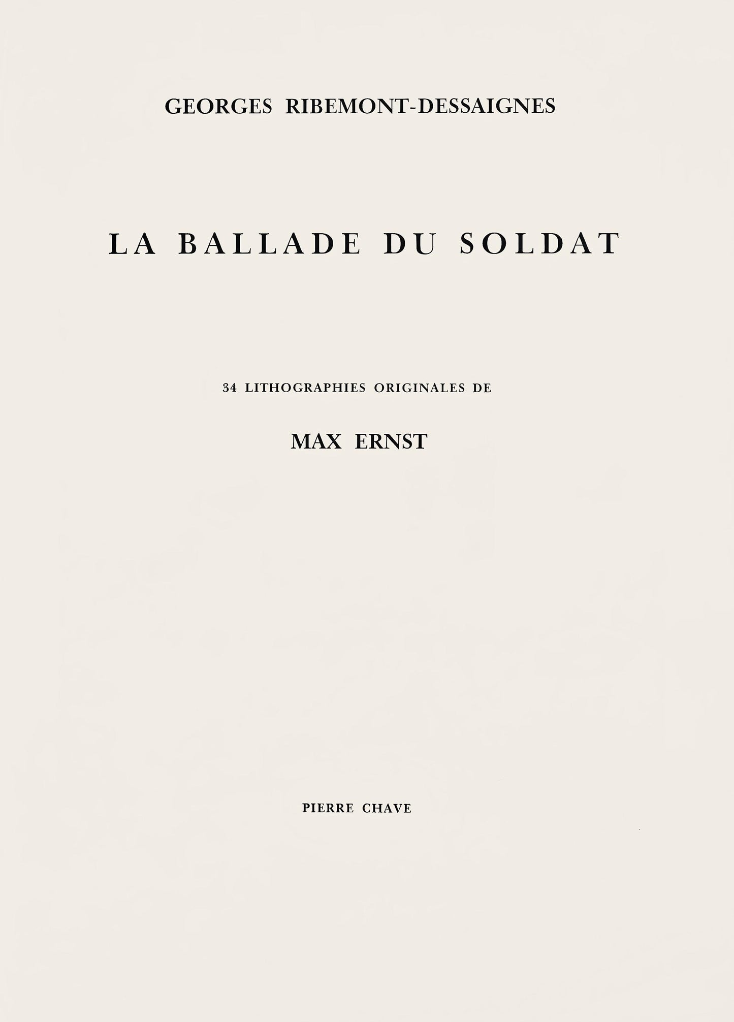 Max Ernst, Composition (Spies/Leppien 218), La Ballade Du Soldat, Lithograph