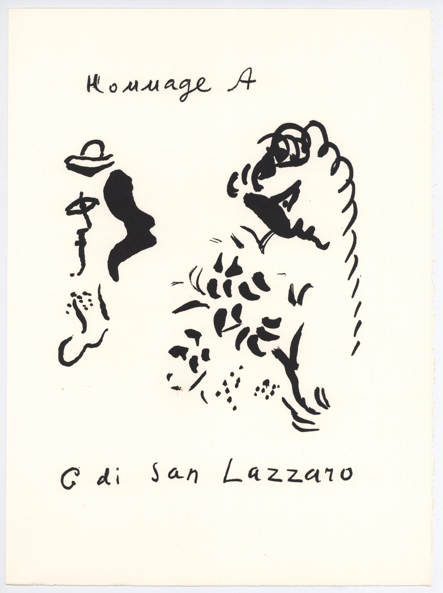 Marc Chagall, Composition, San Lazzaro Et Ses Amis, Xxe Sicle, Lithograph