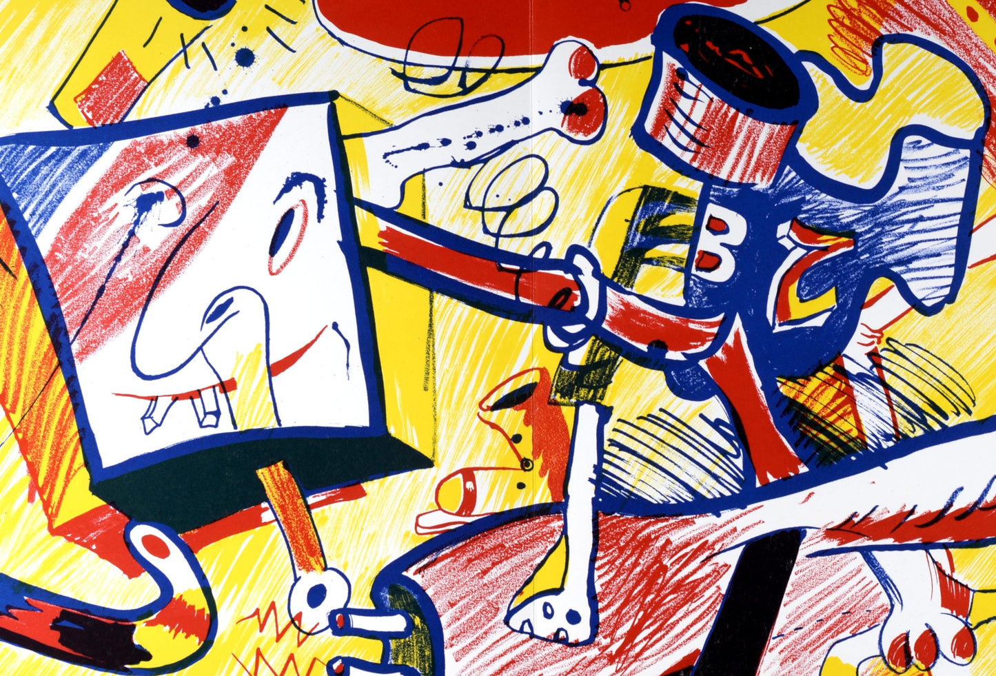 Bernard Rancillac, Composition, Suites N8, Rencontres, Lithograph
