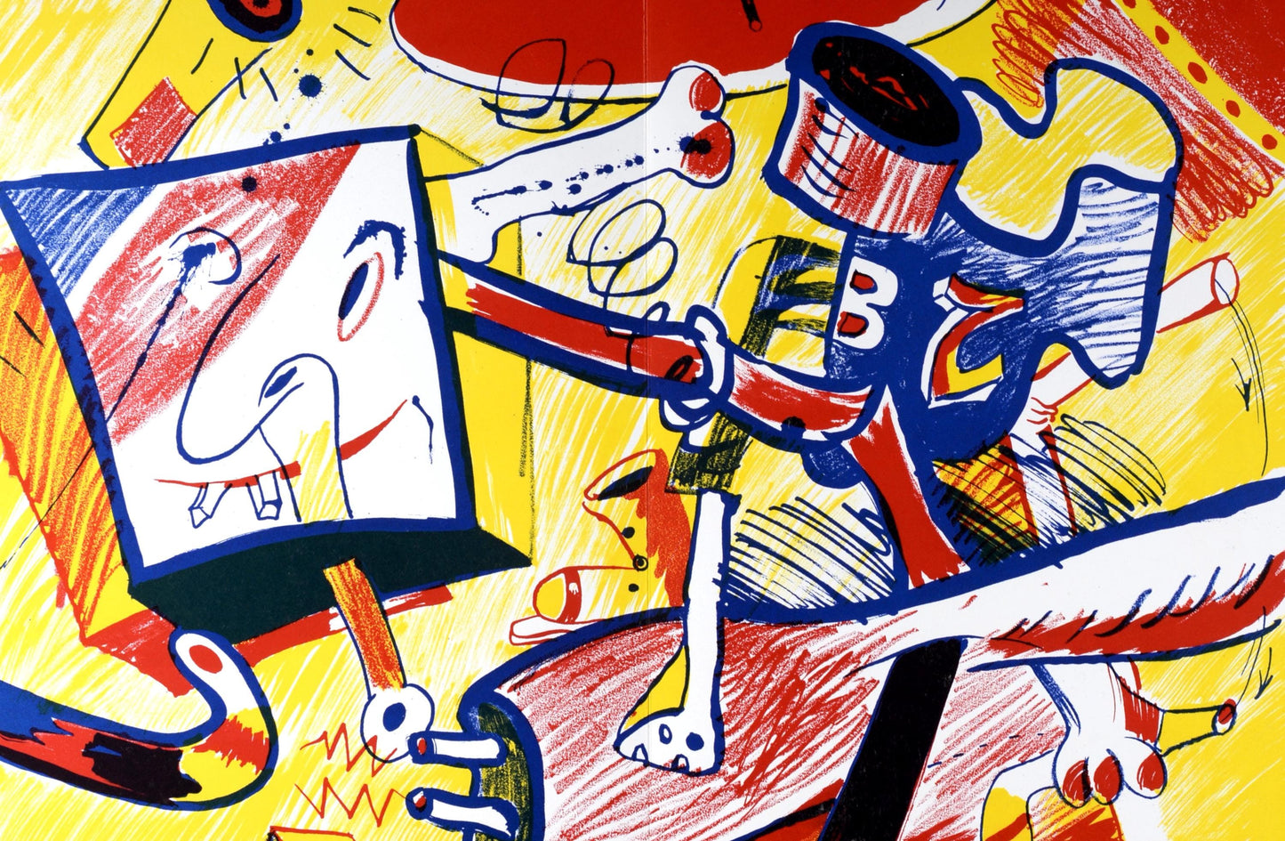 Bernard Rancillac, Composition, Suites N8, Rencontres, Lithograph