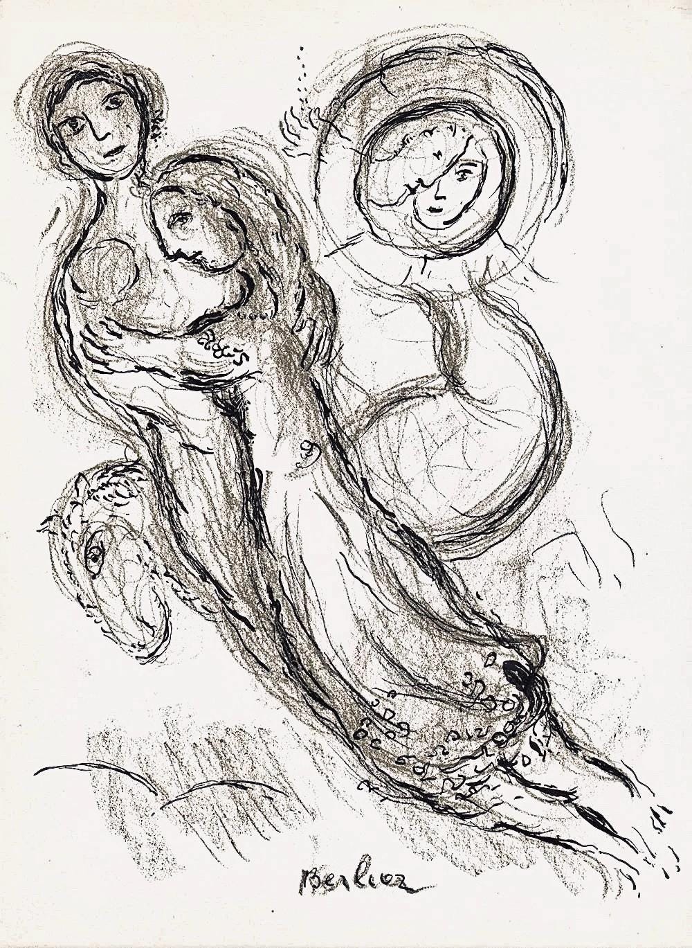 Marc Chagall, Composition (Cramer 61), Le Plafond De L'Opra De Paris, Lithograph
