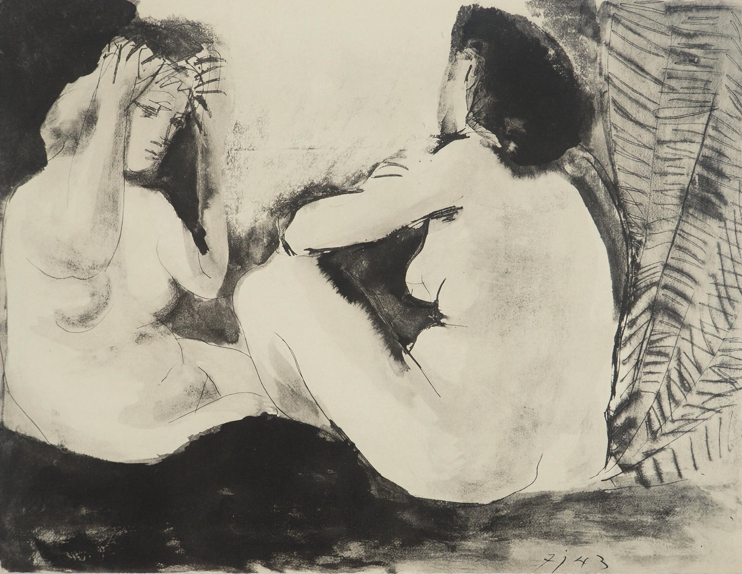 Pablo Picasso, Composition (Orozco 238), Picasso, La Flte Double, Lithograph