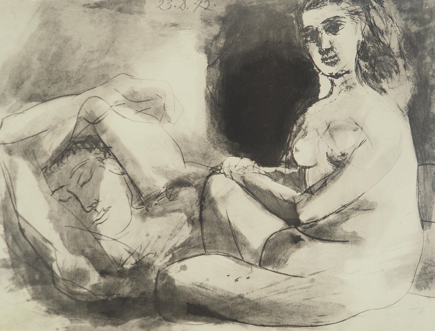 Pablo Picasso, Composition (Orozco 238), Picasso, La Flte Double, Lithograph