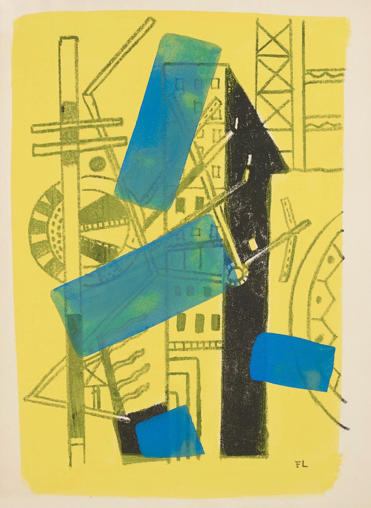 Fernand Lger, Composition (Saphire 24-38), Les Illuminations, Lithograph