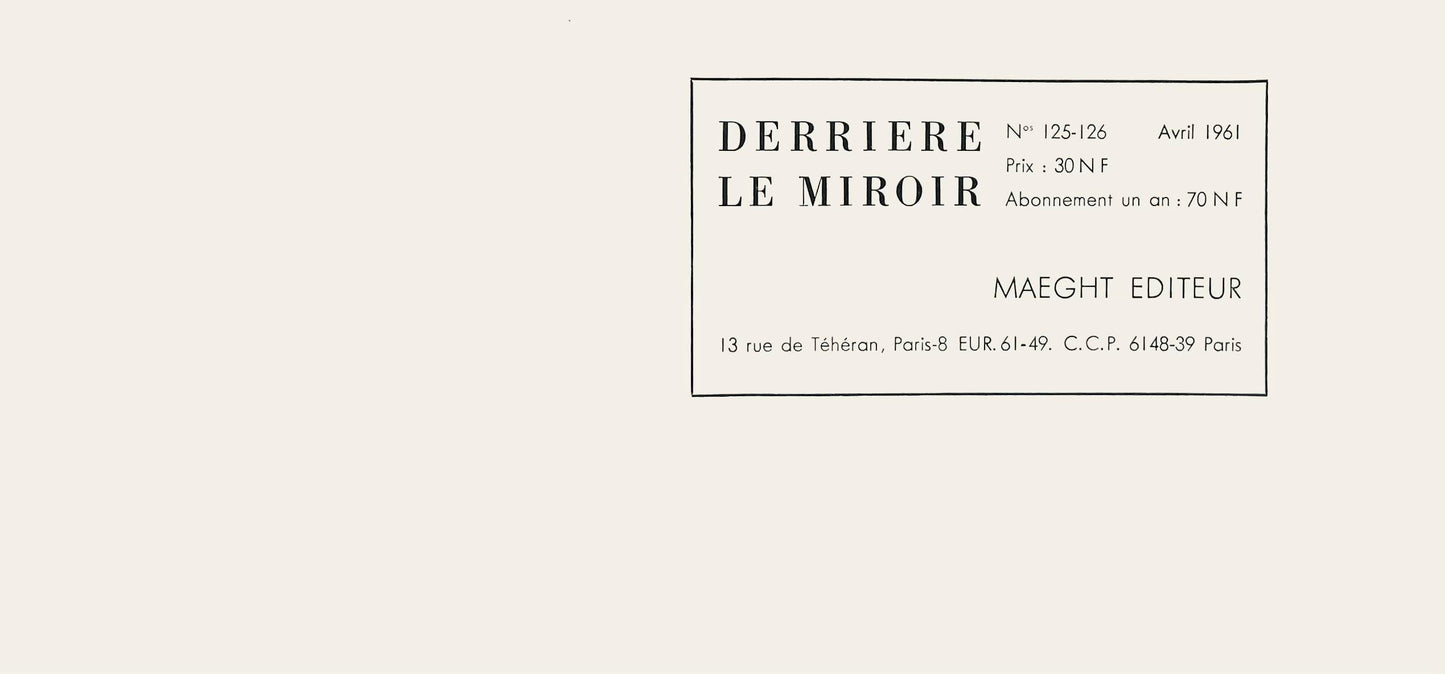 Joan Mir, Composition (Mourlot 1722), Derrire Le Miroir, Lithograph