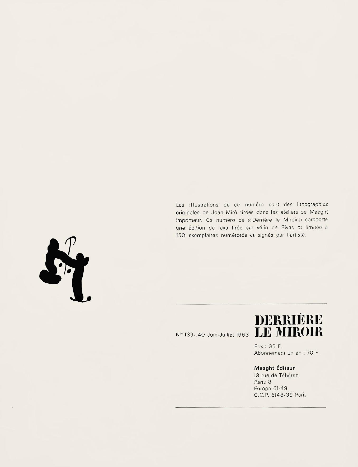 Joan Mir, Composition (Cramer 83; Mourlot 340-347), Derrire Le Miroir, Lithograph