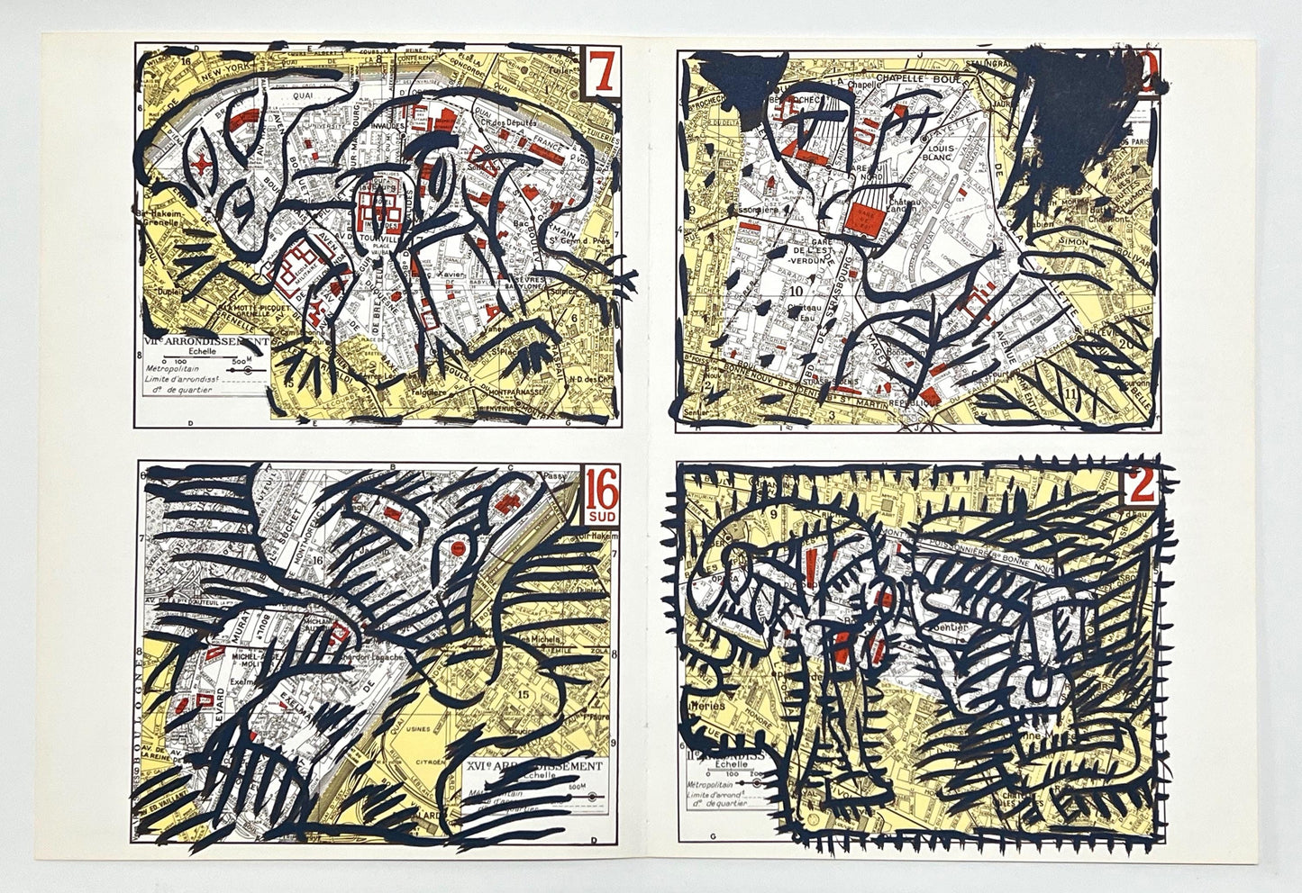 Pierre Alechinsky, Composition, Hommage Aim Et Marguerite Maeght, Derrire Le Miroir, Lithograph