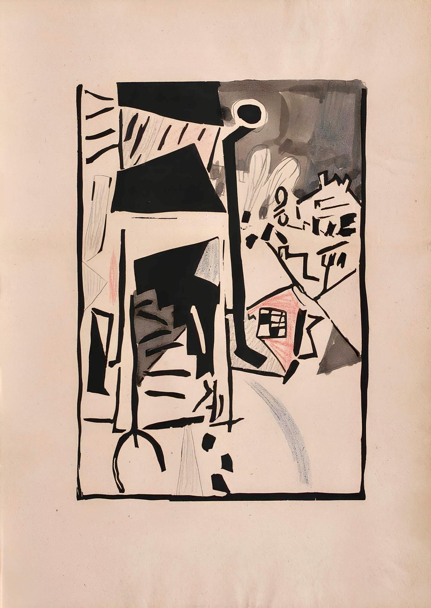 Jean Pougny, Composition, Pougny, Dix Linogravures Originales, 1914-1920, Linocut