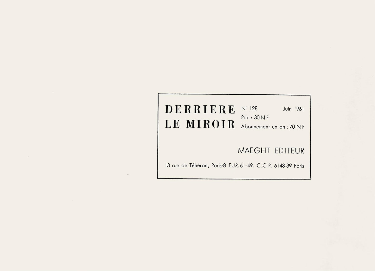 Joan Mir, Composition (Mourlot 297), Derrire Le Miroir, Lithograph
