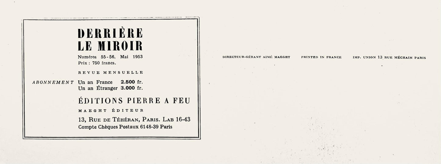 Jean Bazaine, Composition, Derrire Le Miroir, Lithograph