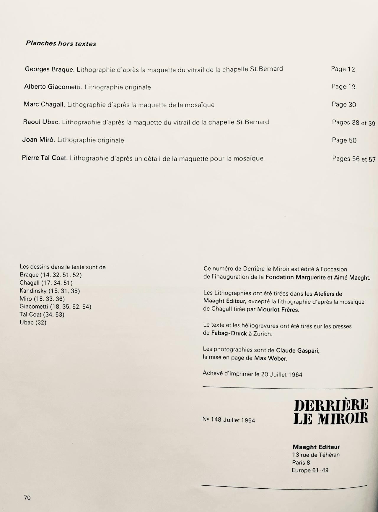 Joan Mir, Composition (Cramer 89), Derrire Le Miroir, Lithograph