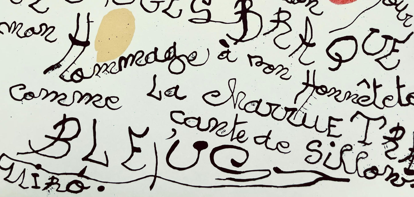 Joan Mir, Pome Pour Georges Braque (Cramer 87), Lhommage Georges Braque, Derrire Le Miroir,