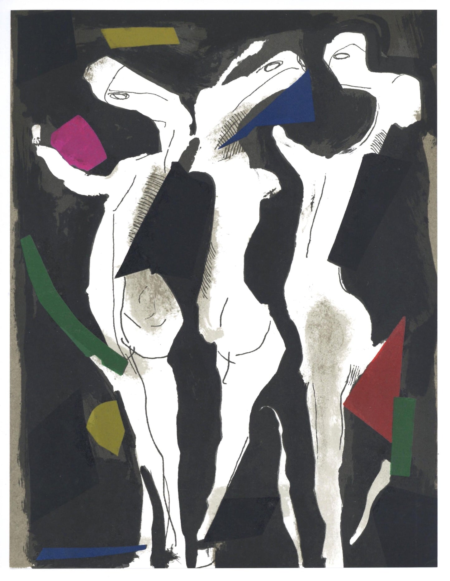 Marino Marini, Composition (Guastalla/Schulz-Hoffman, L-R), Xxe Sicle, Lithograph