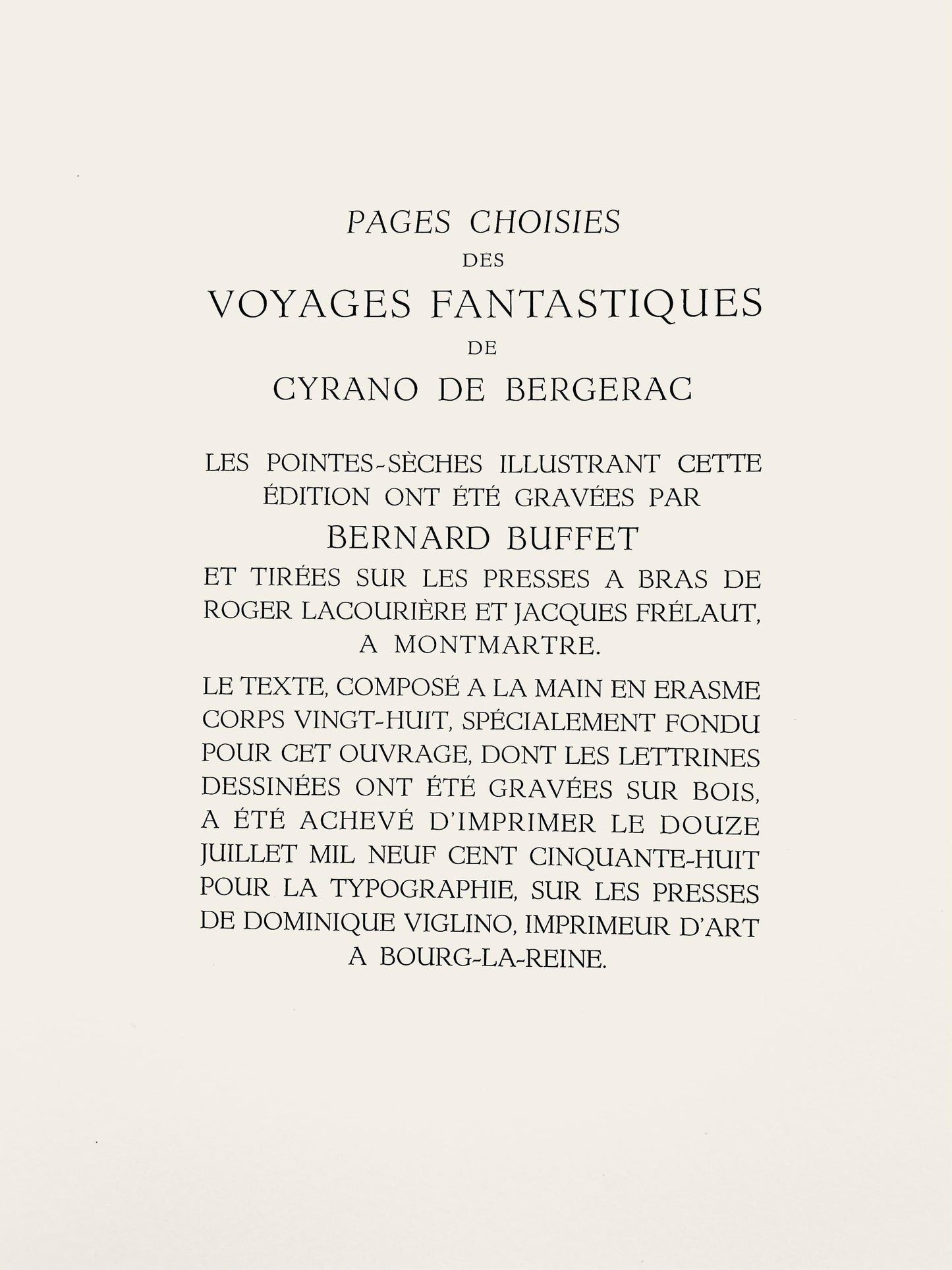Bernard Buffet, Composition (Reinz 208-222), Voyages Fantastiques, Etching