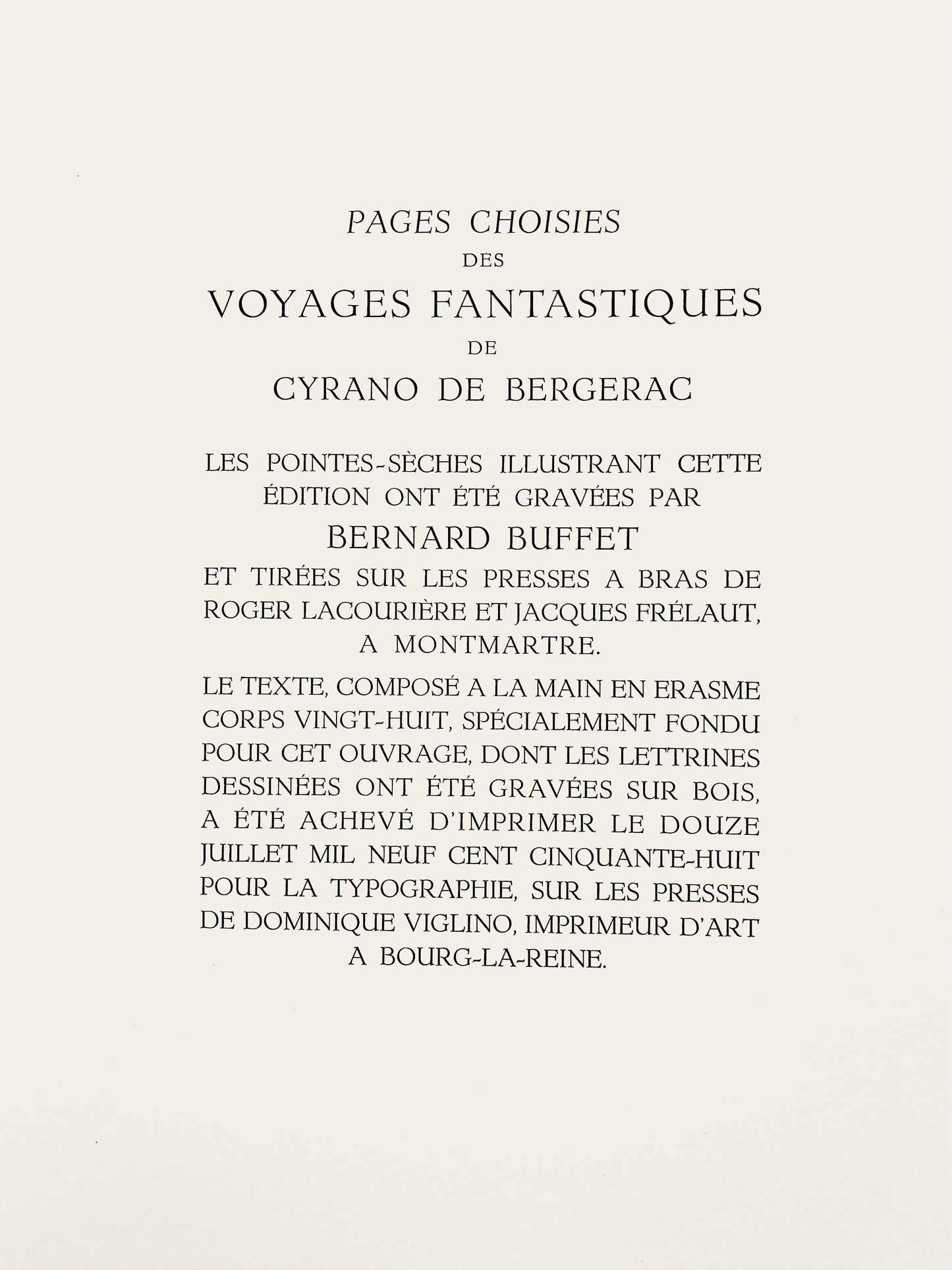 Bernard Buffet, Composition (Reinz 208-222), Voyages Fantastiques, Etching