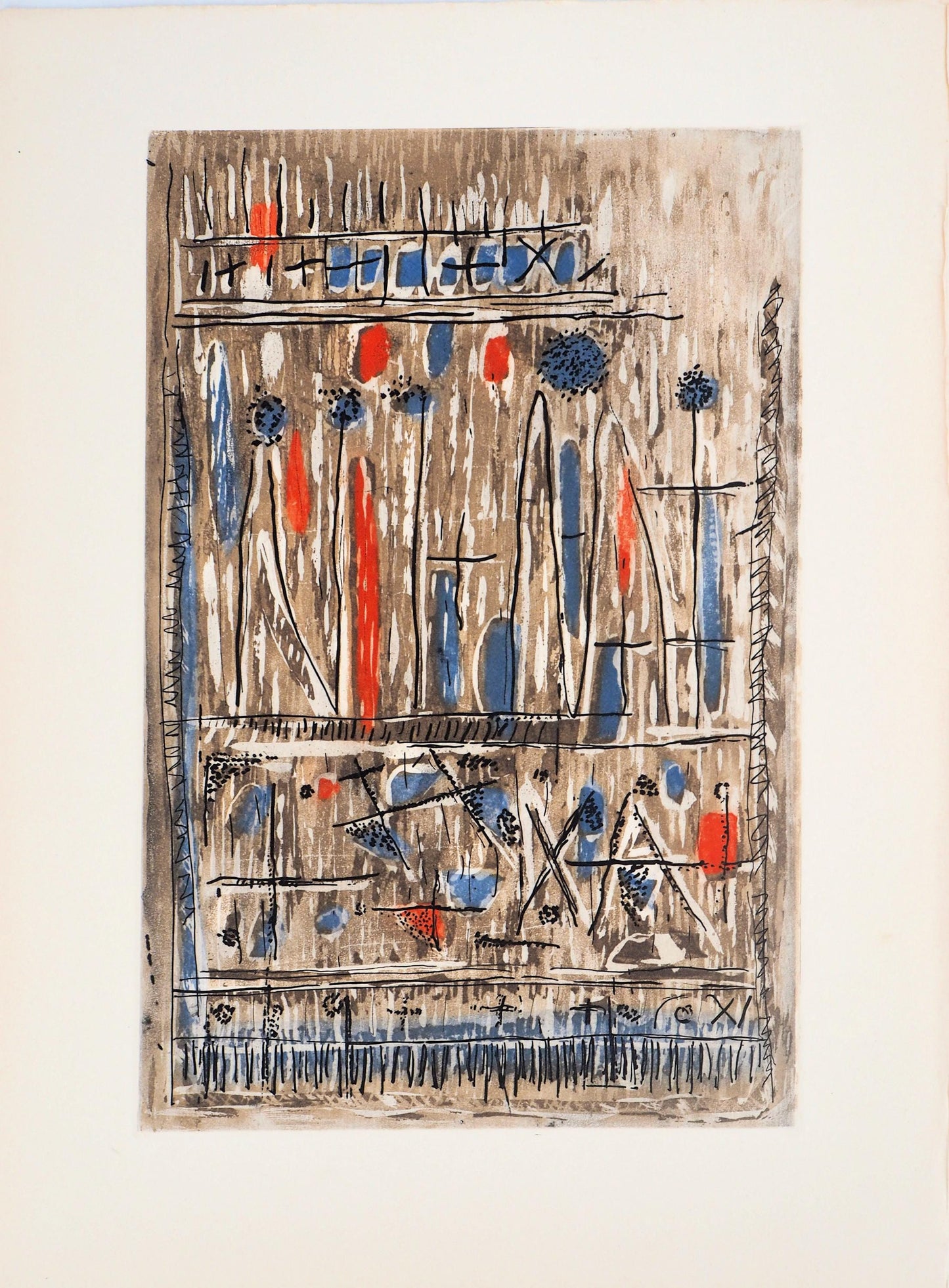 Roger Bissire, Centro, Paroles Peintes I, Etching
