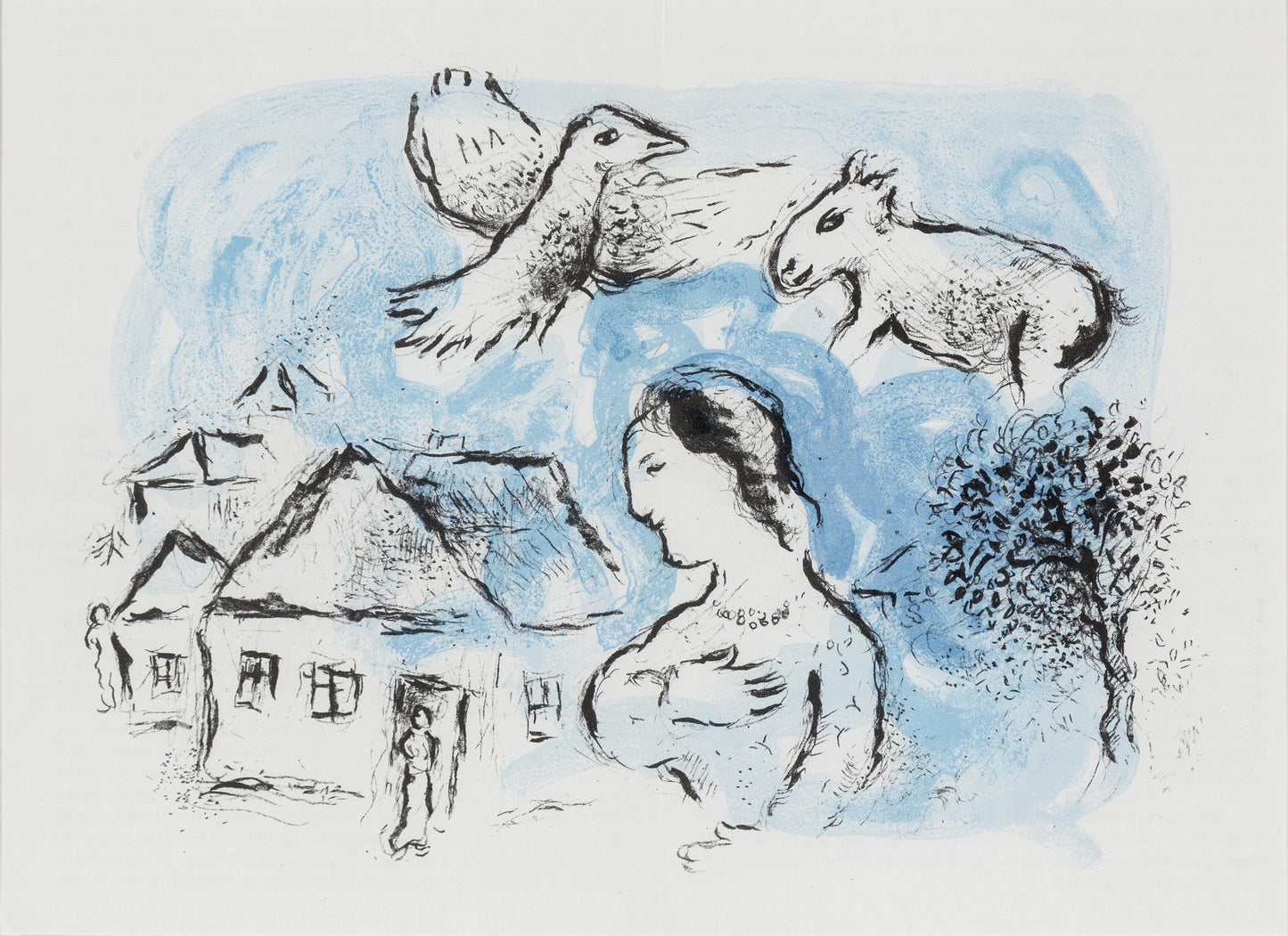 Marc Chagall, Composition (Cramer 104; Mourlot 917), Derrire Le Miroir, Lithograph
