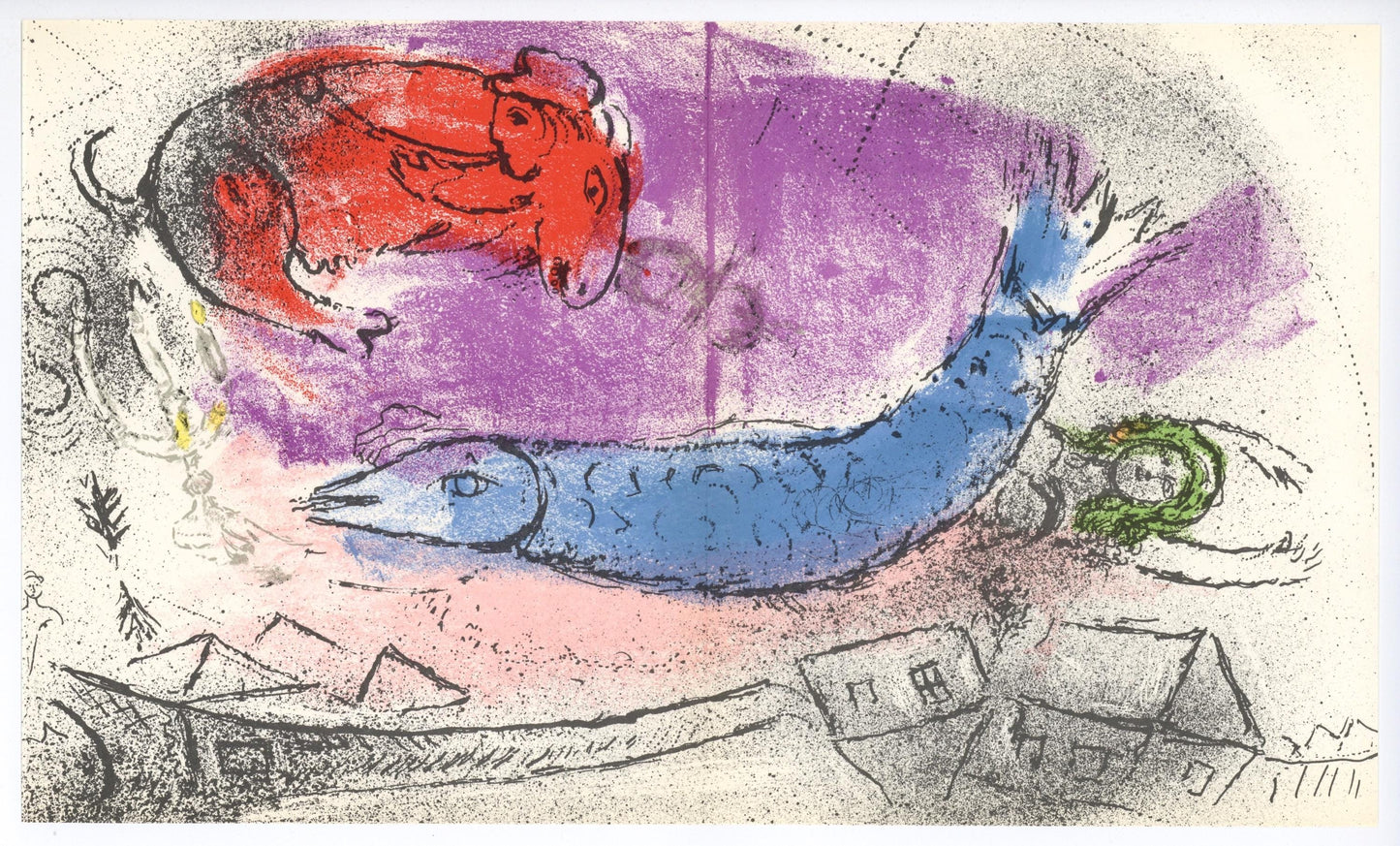 Marc Chagall, Composition (Mourlot 192-207; Cramer 34), Lithograph