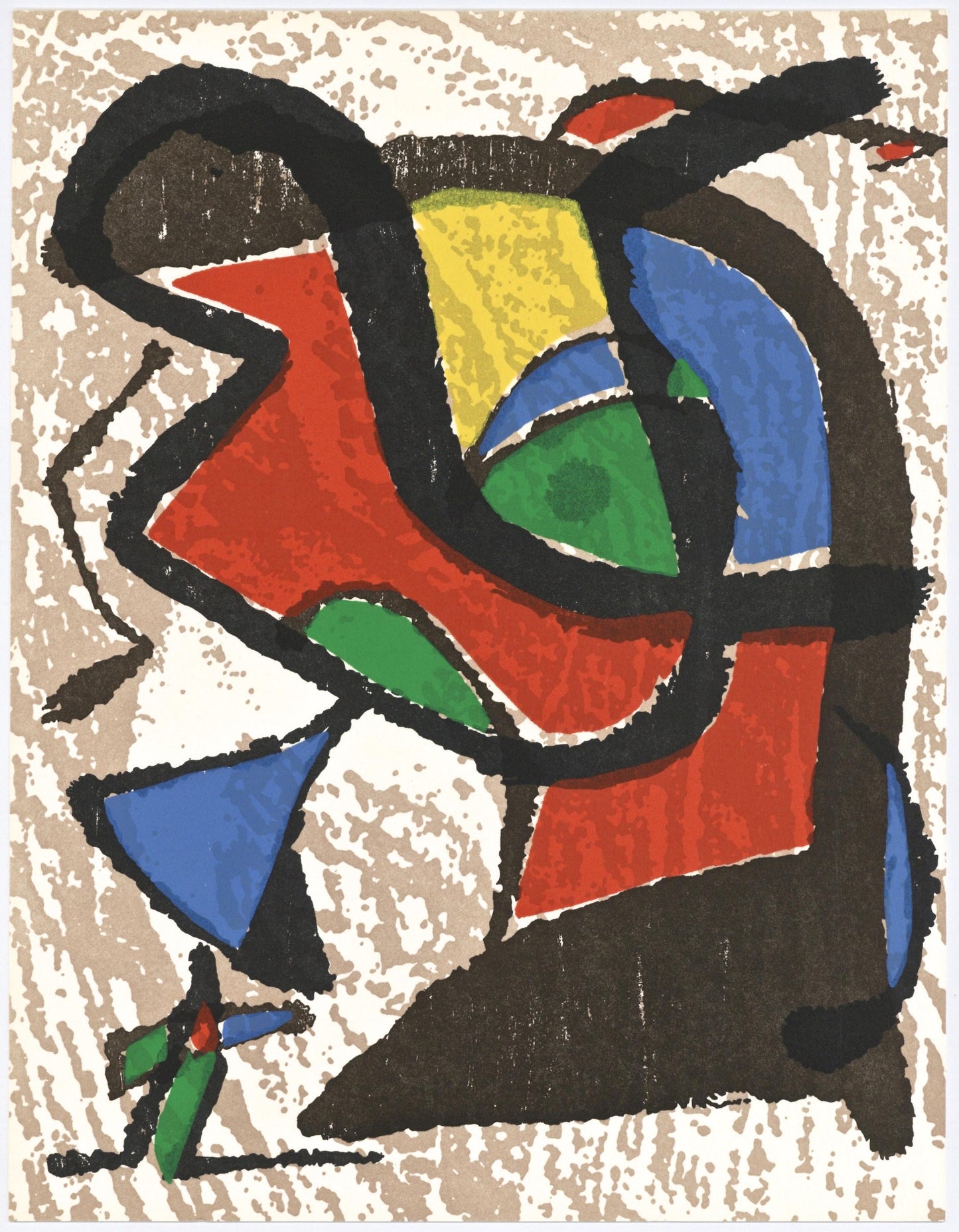 Joan Mir, Composition (Dupin 1289), Mir Graveur, Woodcut