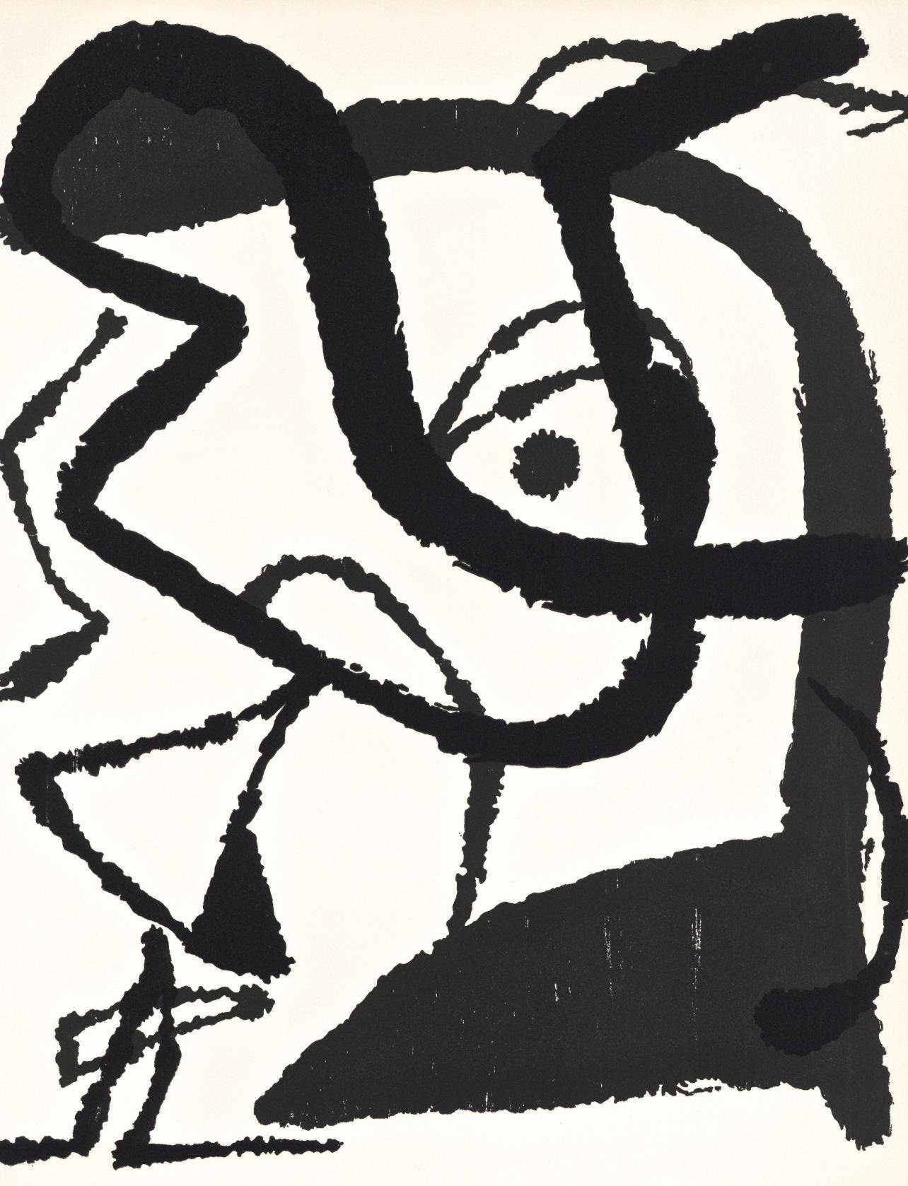 Joan Mir, Composition (Dupin 1292), Mir Graveur, Woodcut