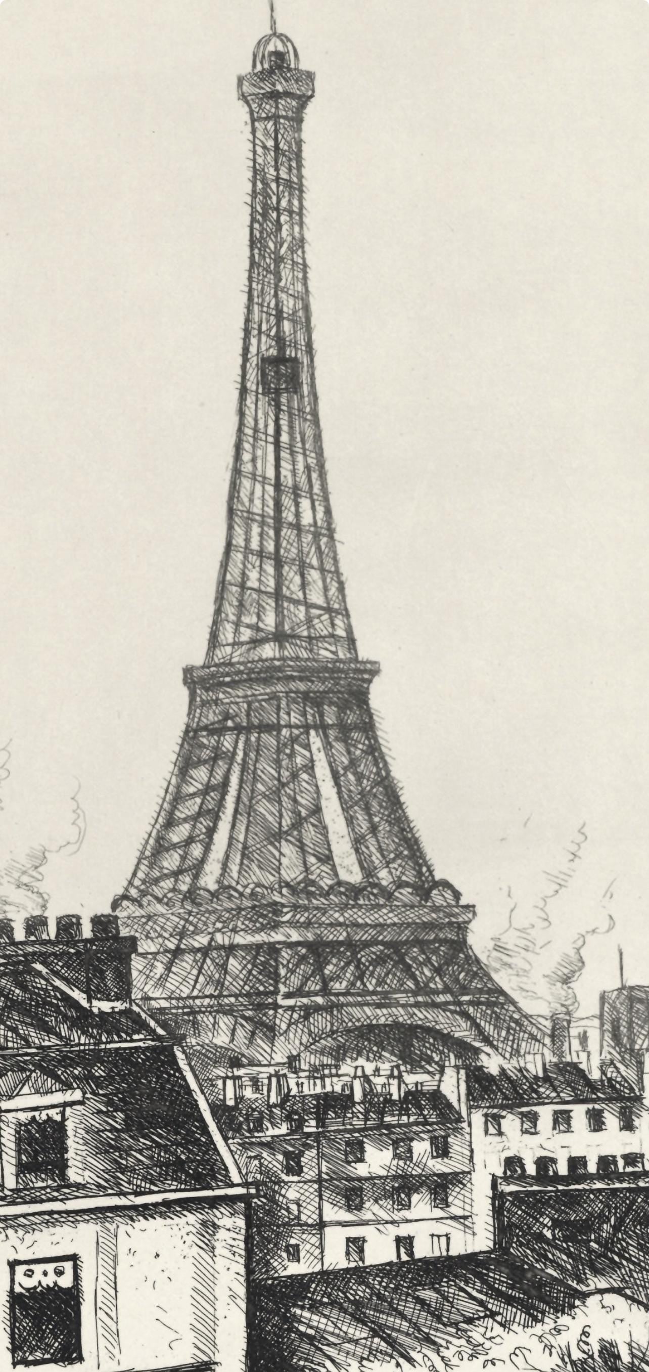Ren Durey, Le Champ De Mars, A La Gloire Paris, Etching