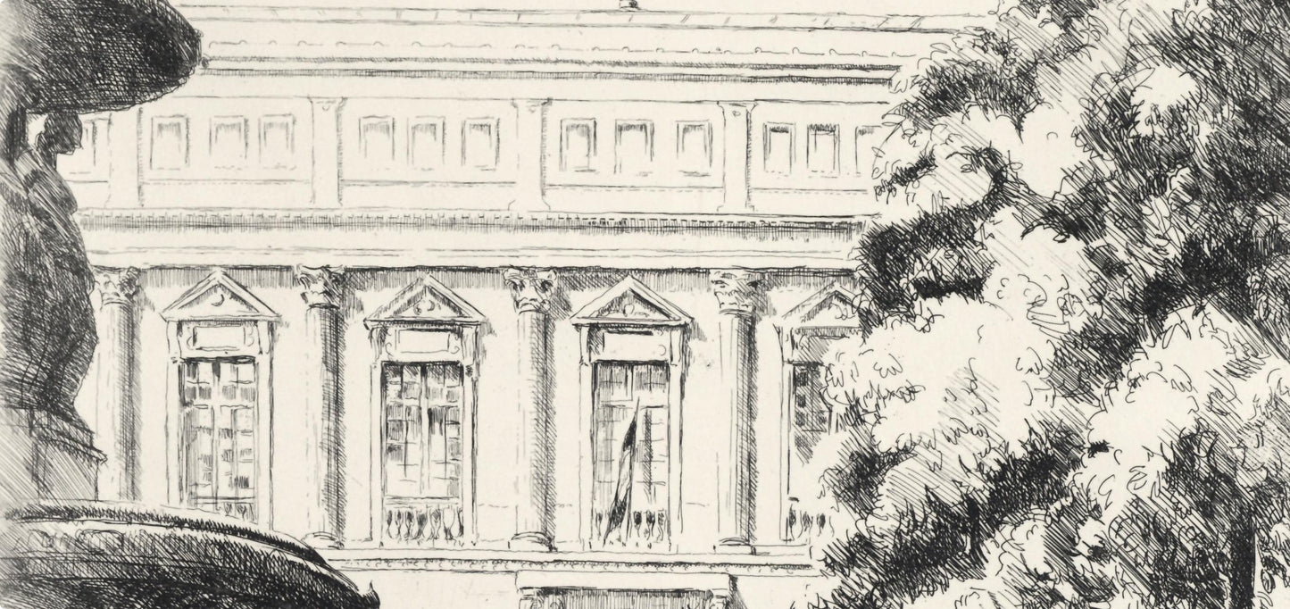 Eugne Corneau, La Bibliothque Nationale, A La Gloire Paris, Etching