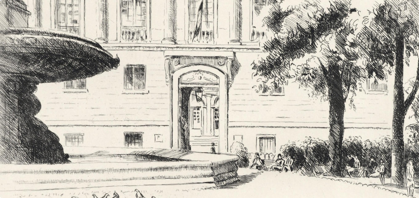 Eugne Corneau, La Bibliothque Nationale, A La Gloire Paris, Etching