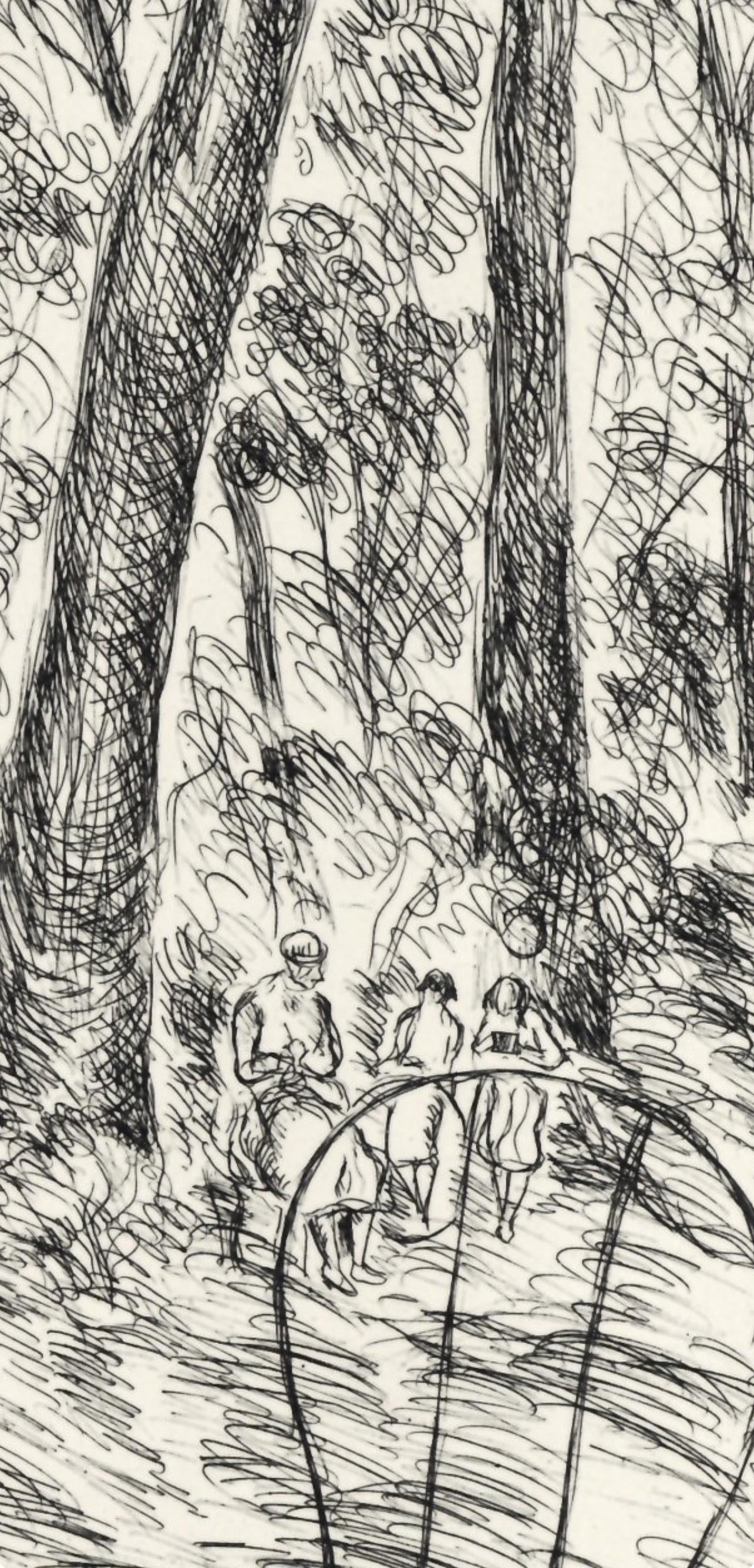 Luc-Albert Moreau, Jardins De Paris, A La Gloire Paris, Etching