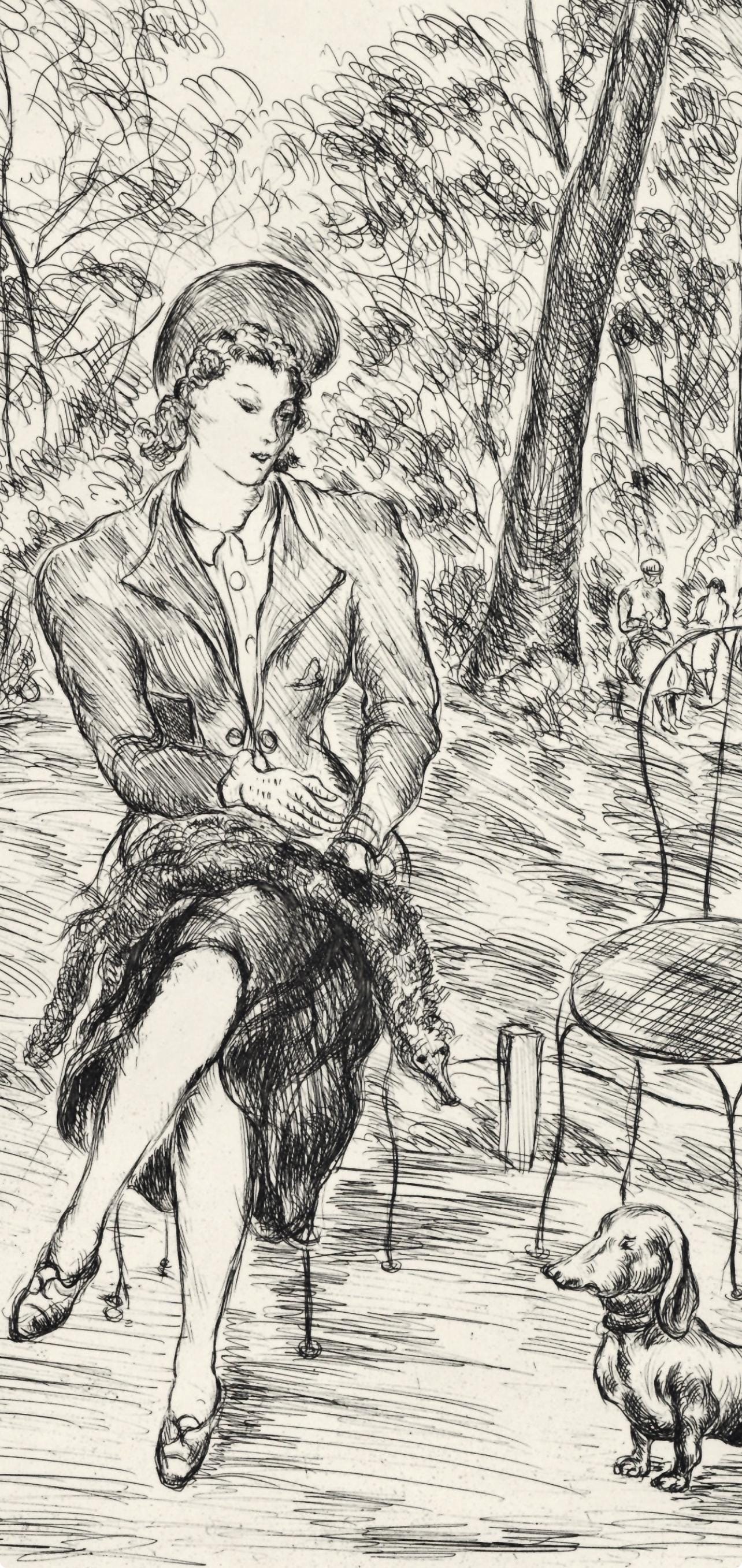 Luc-Albert Moreau, Jardins De Paris, A La Gloire Paris, Etching