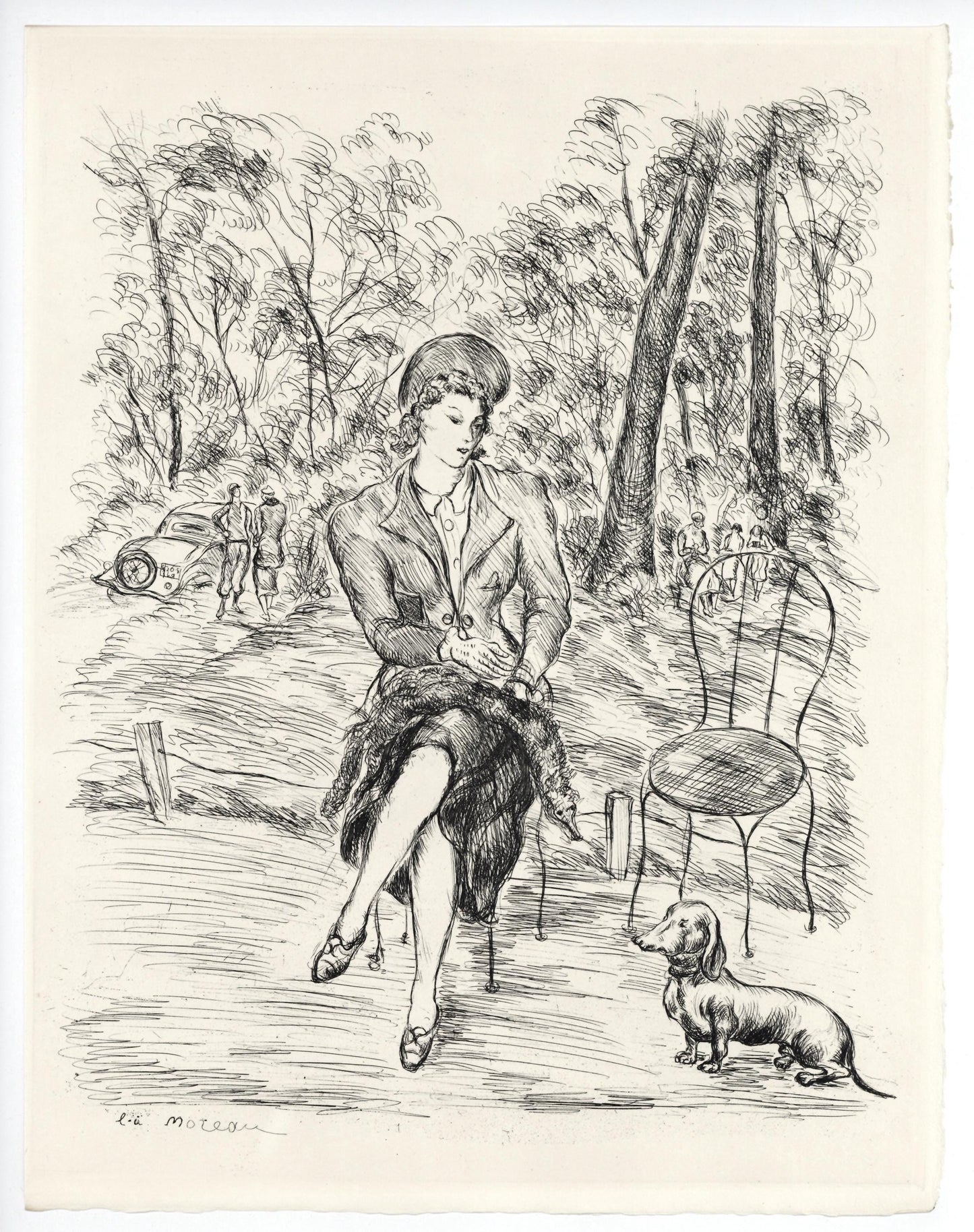 Luc-Albert Moreau, Jardins De Paris, A La Gloire Paris, Etching