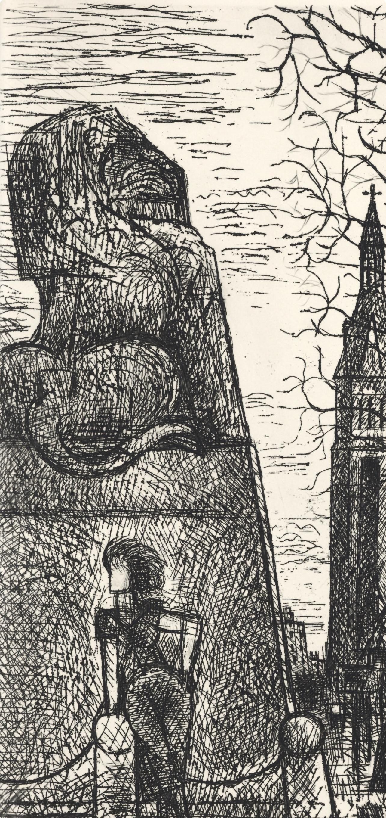 Marcel Gromaire, Petit-Montroug, A La Gloire Paris, Etching