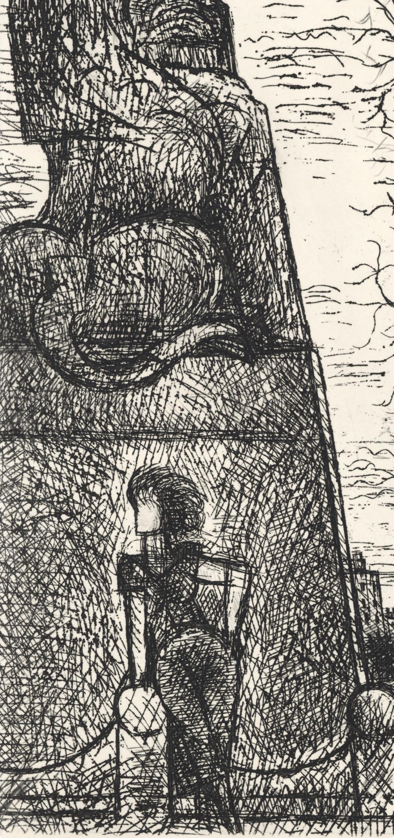 Marcel Gromaire, Petit-Montroug, A La Gloire Paris, Etching