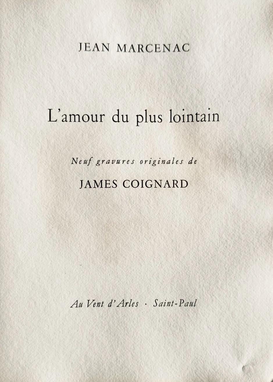 James Coignard, Composition, L'Amour Du Plus Lointain, Engraving